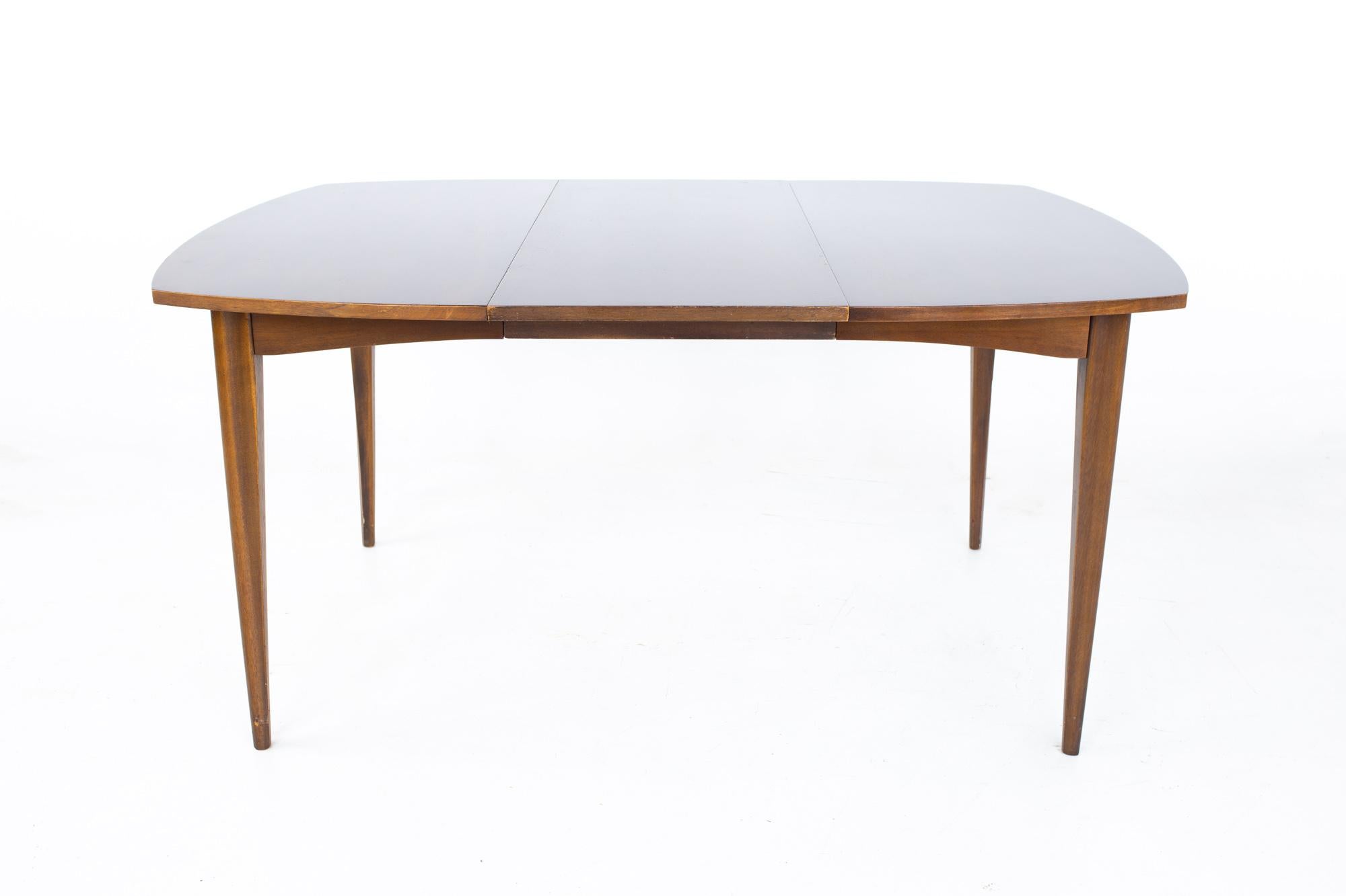 Broyhill Emphasis Mid Century Walnut Surfboard Expanding Dining Table 2