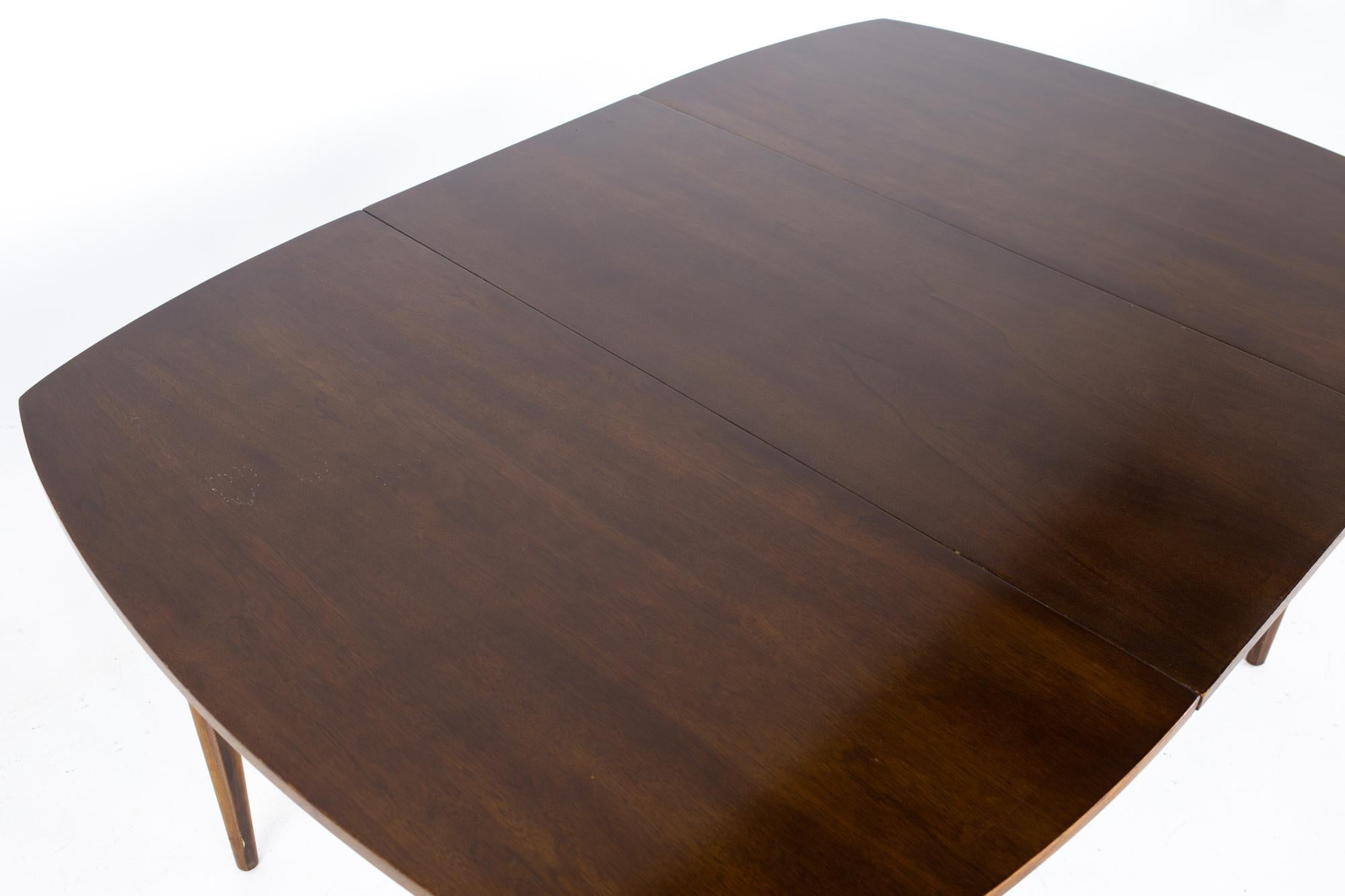 Broyhill Emphasis Mid Century Walnut Surfboard Expanding Dining Table 3