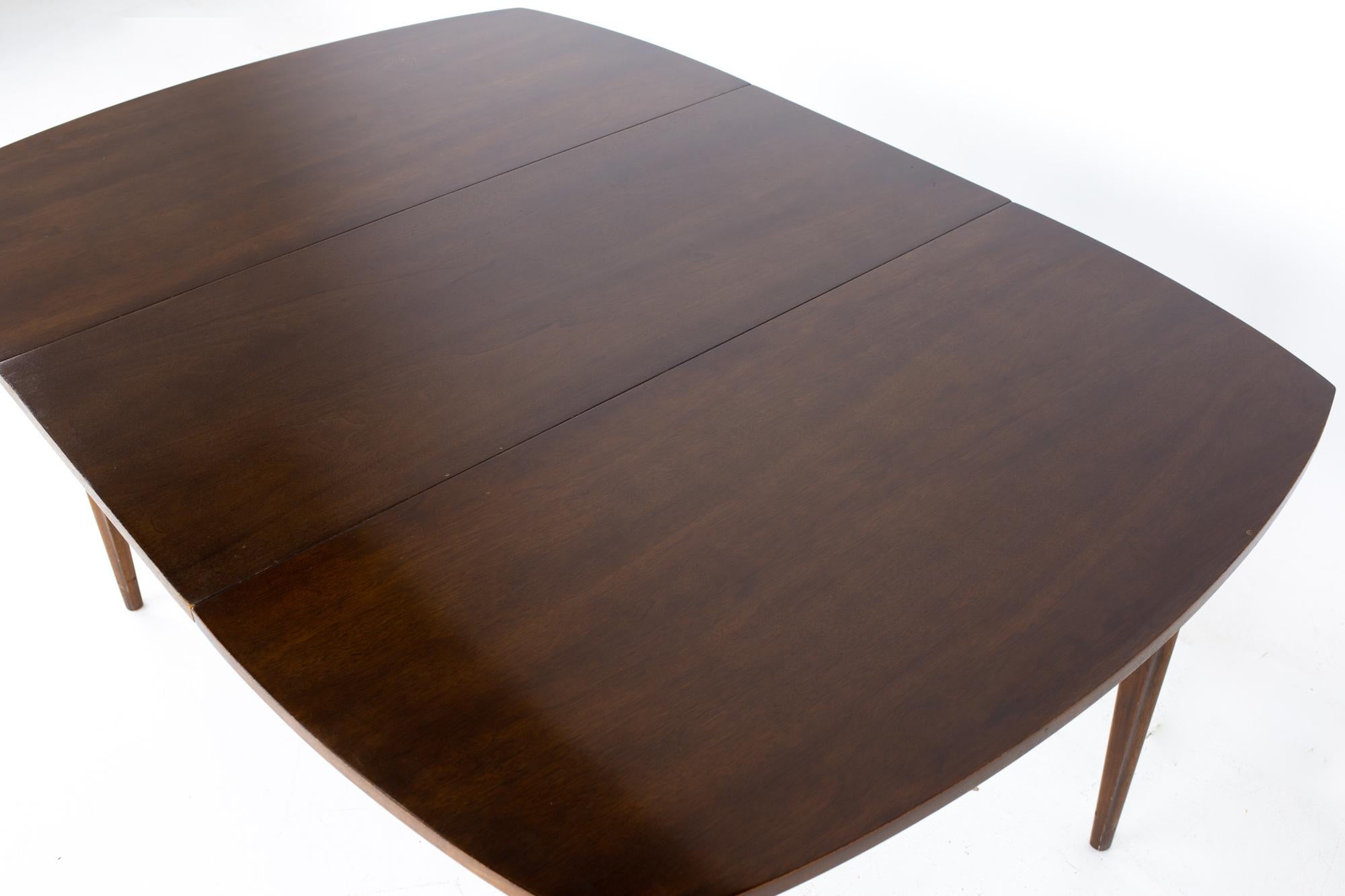 Broyhill Emphasis Mid Century Walnut Surfboard Expanding Dining Table 4