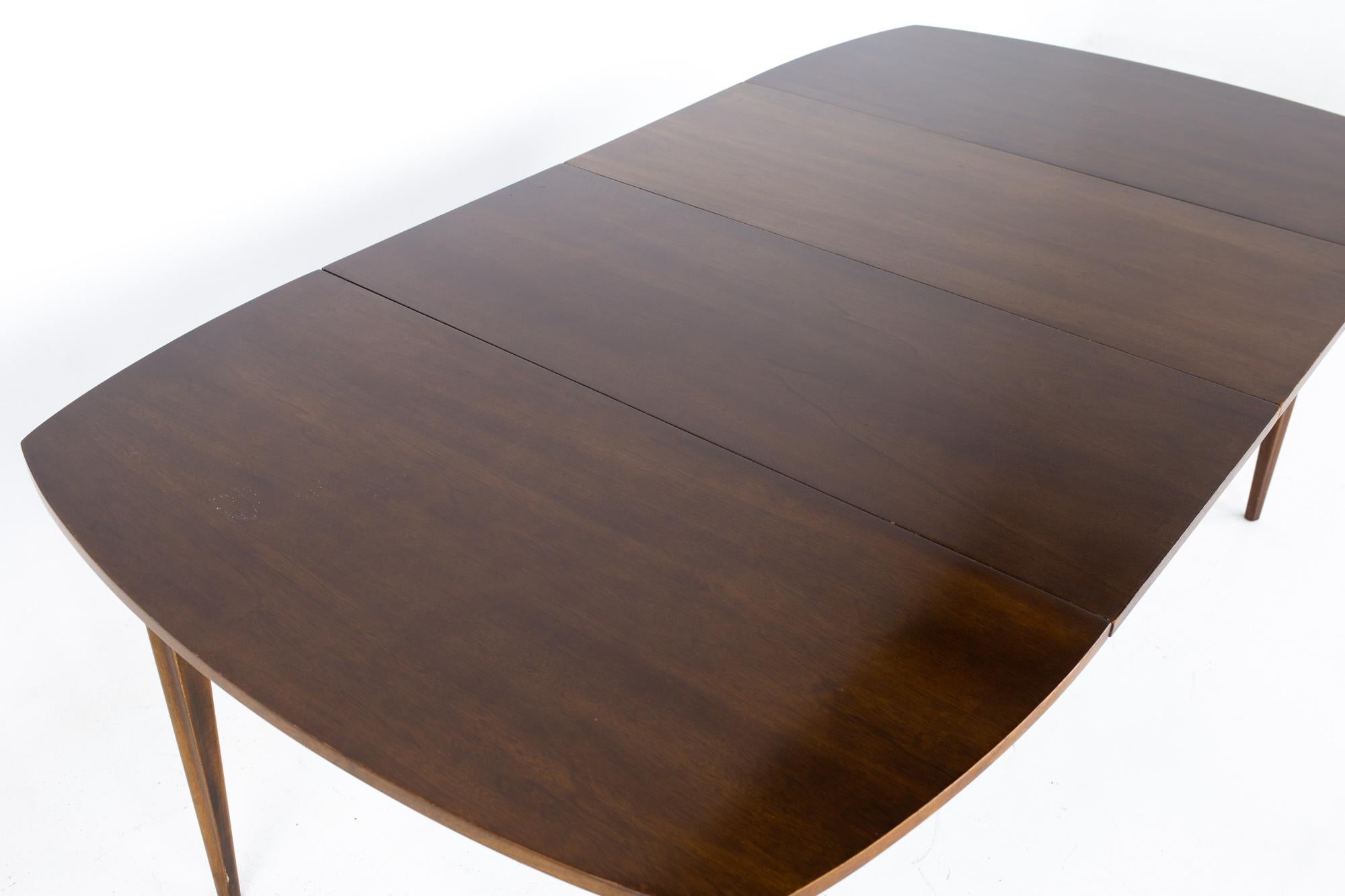 Broyhill Emphasis Mid Century Walnut Surfboard Expanding Dining Table 7