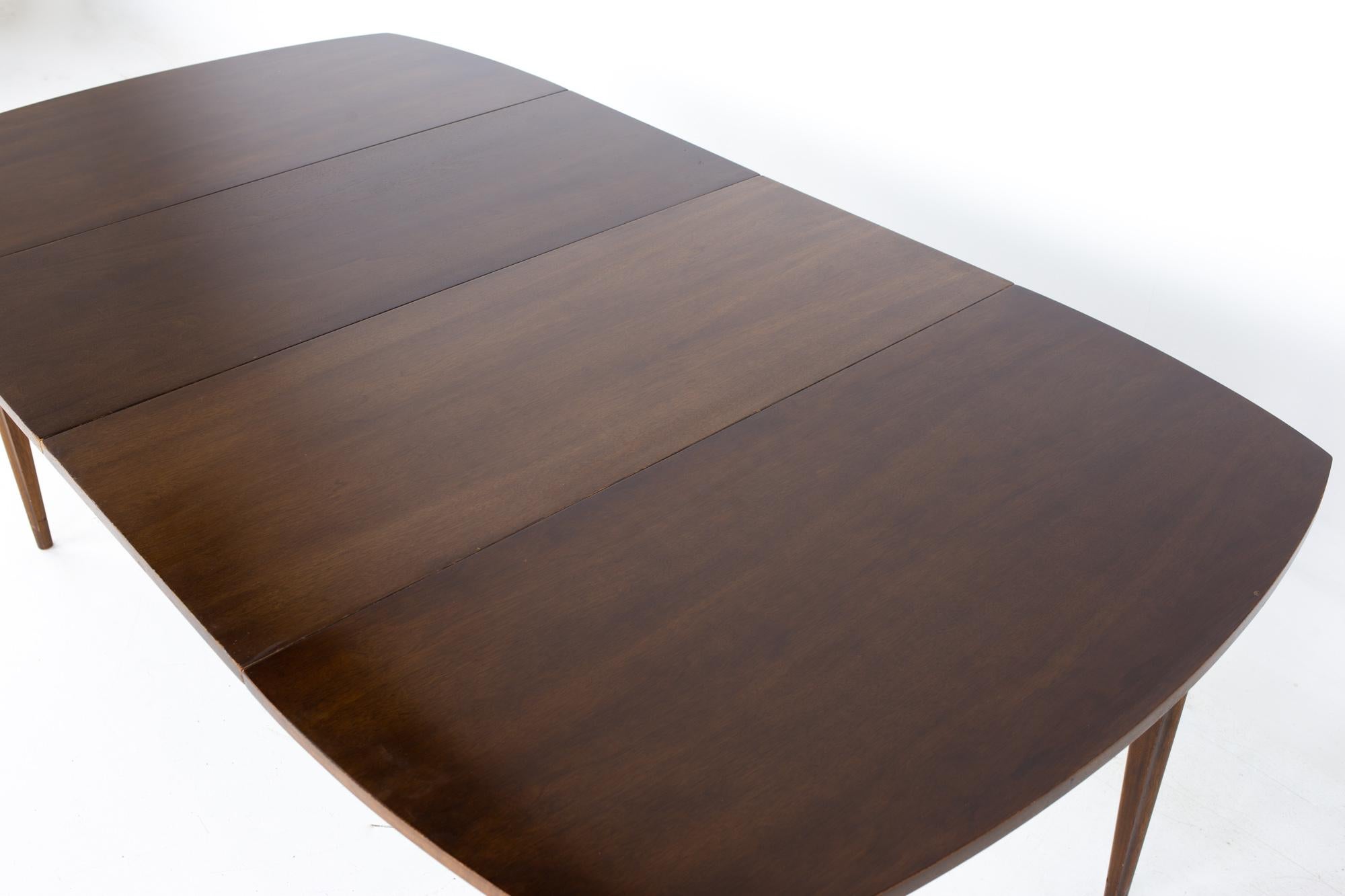 Broyhill Emphasis Mid Century Walnut Surfboard Expanding Dining Table 8
