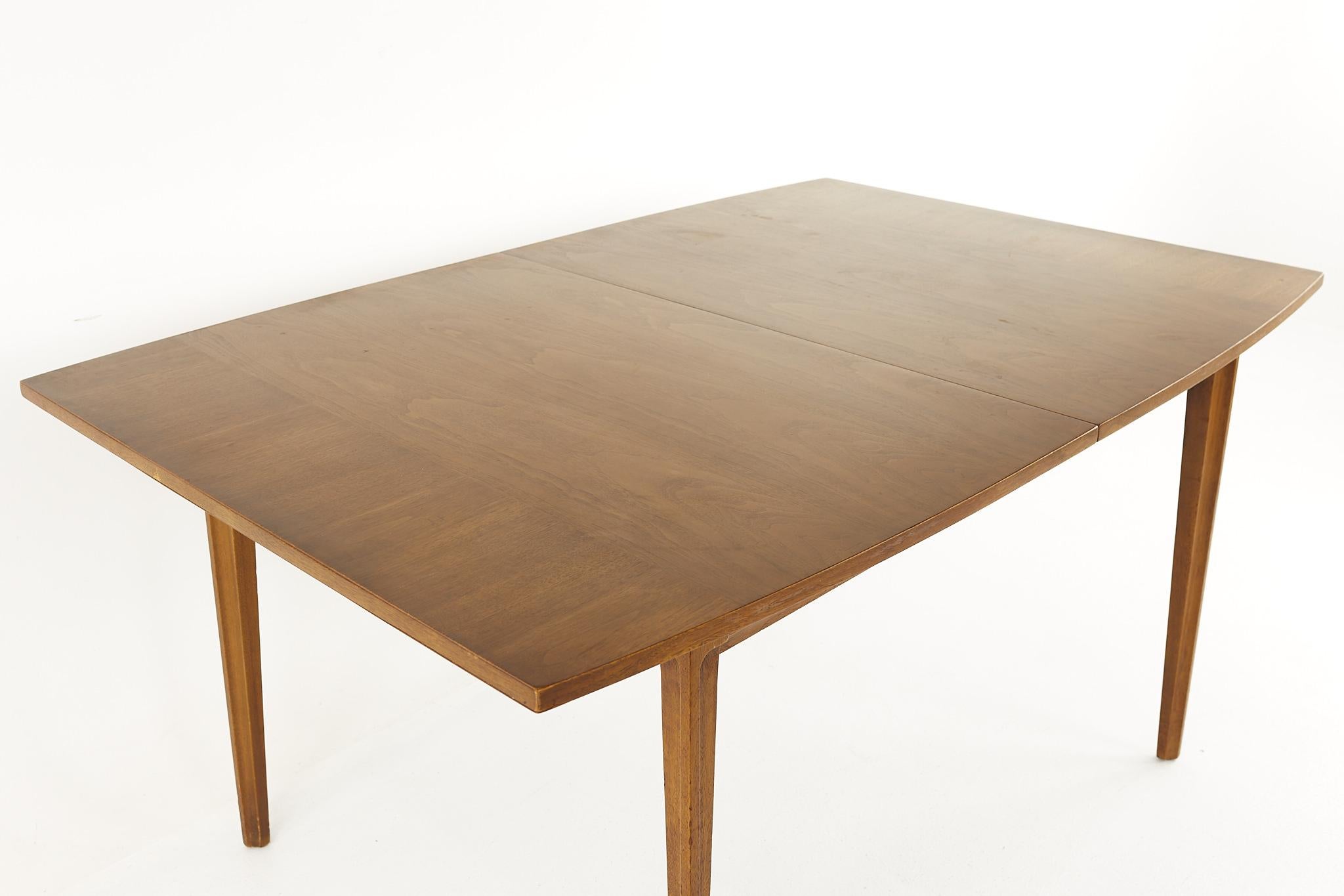 American Broyhill Forward '70 Mid Century Walnut Dining Table with 1 Leaf For Sale