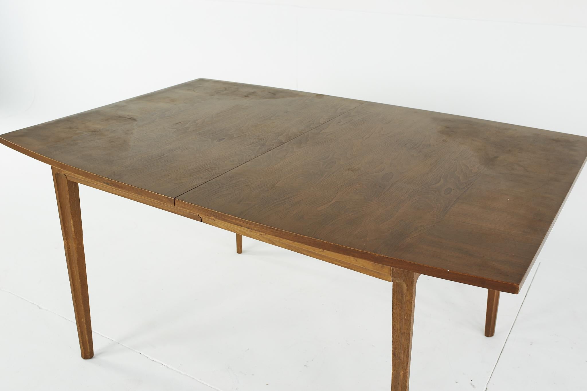 Mid-Century Modern Broyhill Forward 70 Mid Century Walnut Dining Table with One Leaf For Sale