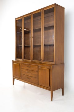 Broyhill Forward '70 Mid Century Walnut Sideboard Credenza Buffet and Hutch