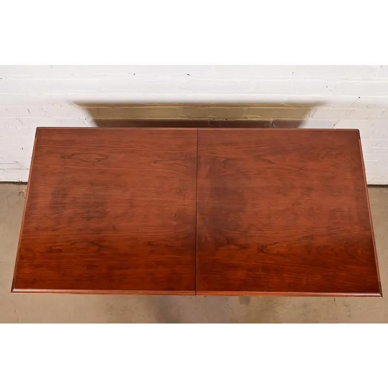 Broyhill Georgian Carved Cherry Wood Flip Top Bar Cabinet or Buffet Server For Sale 9