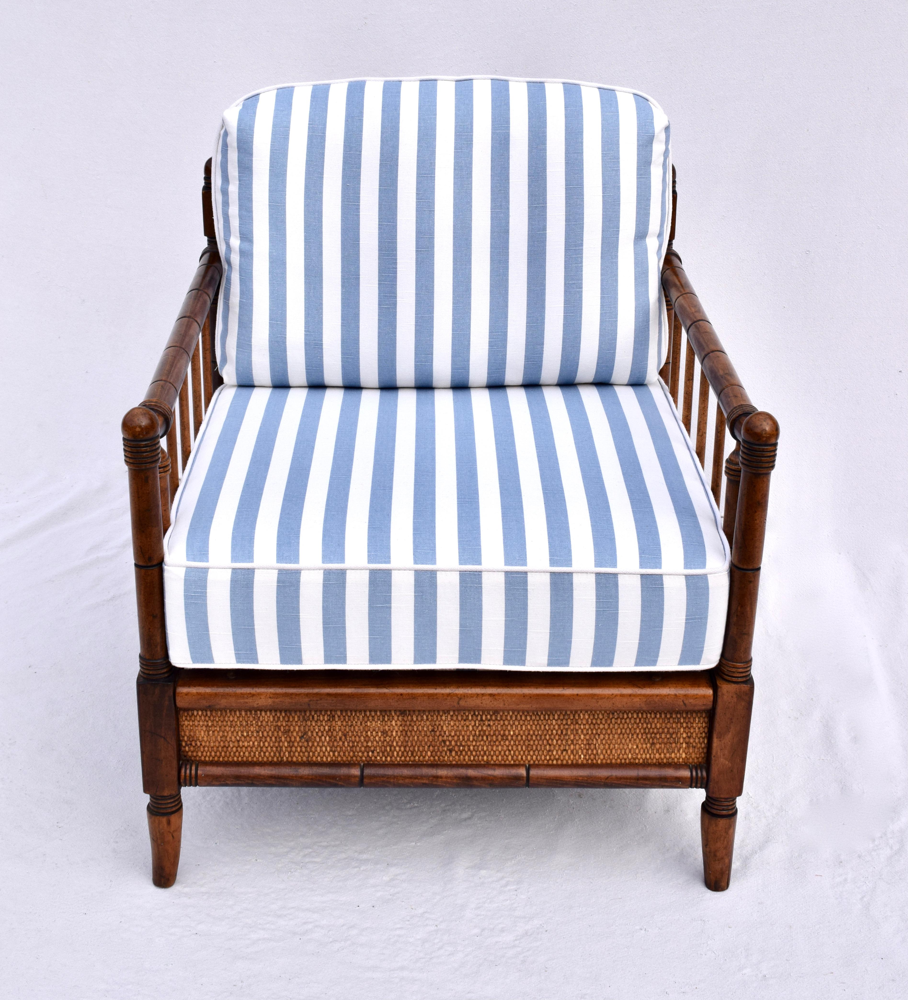 Broyhill Premier British Colonial Style Chair And Ottoman At 1stdibs