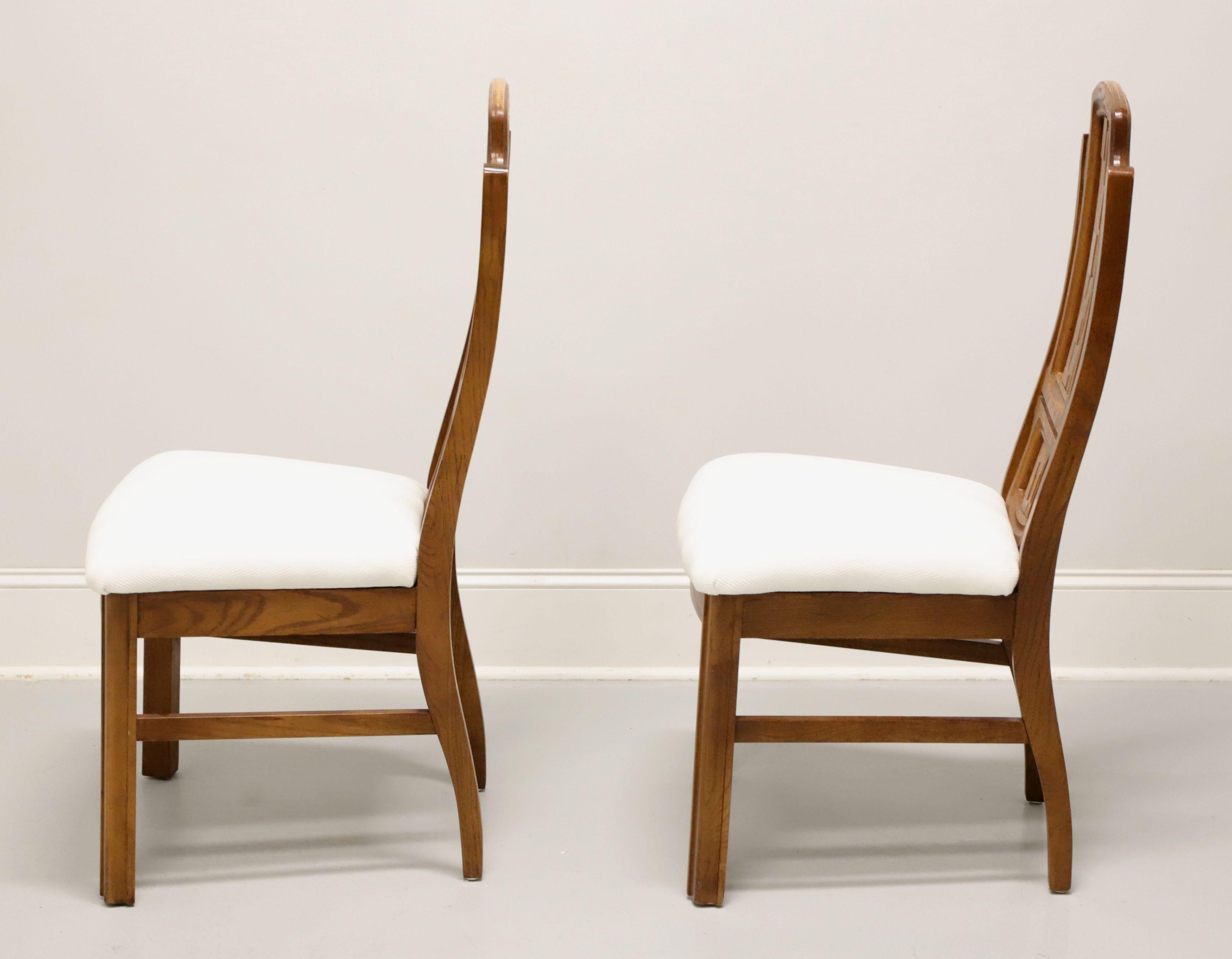 BROYHILL PREMIER Mid 20th Century Oak Brutalist Style Dining Side Chairs -Pair B For Sale 1