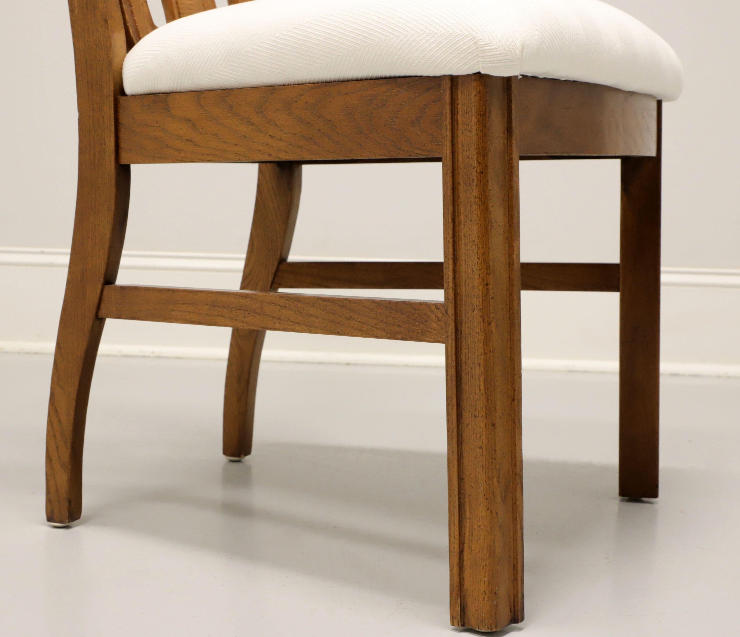 BROYHILL PREMIER Mid 20th Century Oak Brutalist Style Dining Side Chairs -Pair B For Sale 4