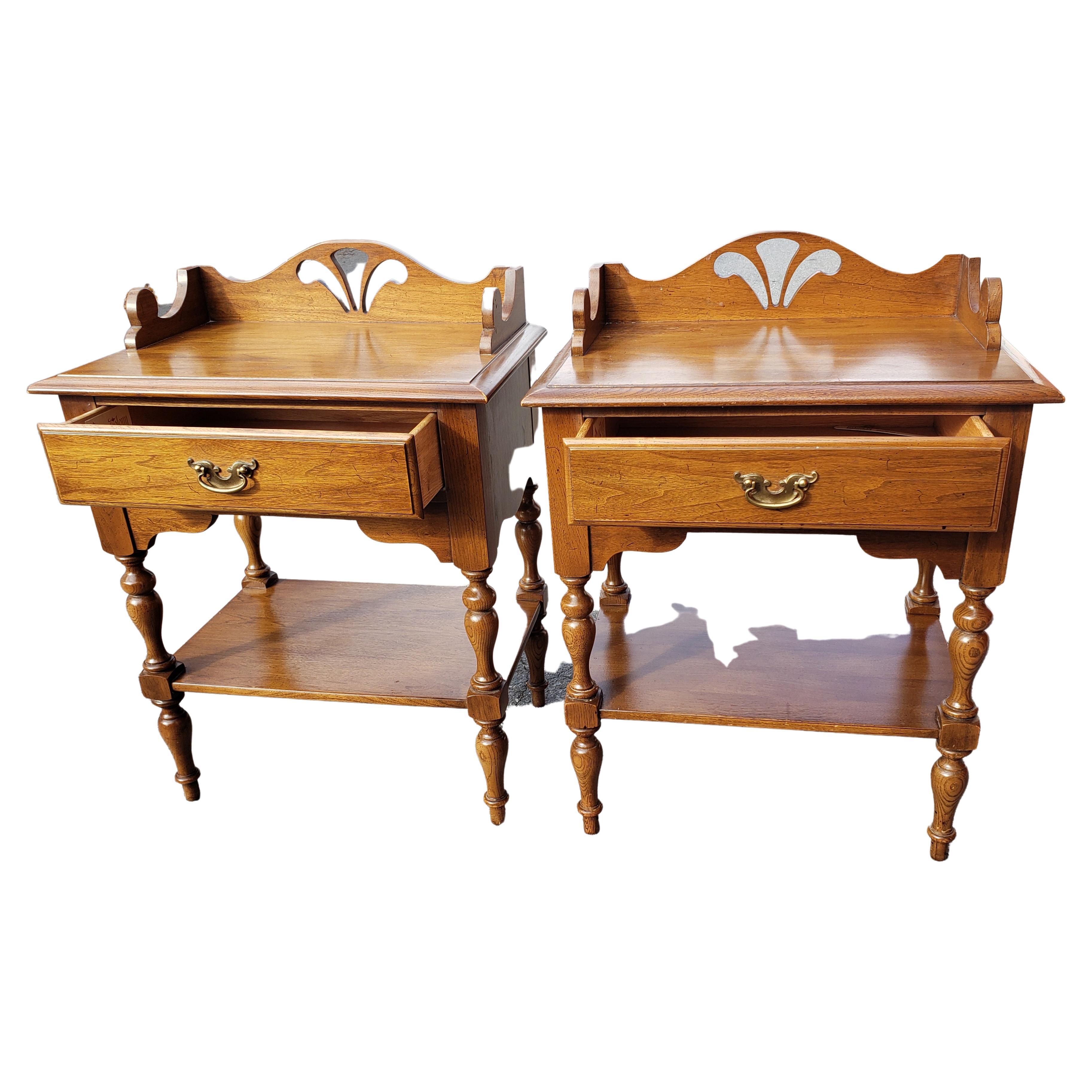 American Broyhill Premier Penn Colony Nightstands End Side Tables, Circa 1970s, a Pair For Sale