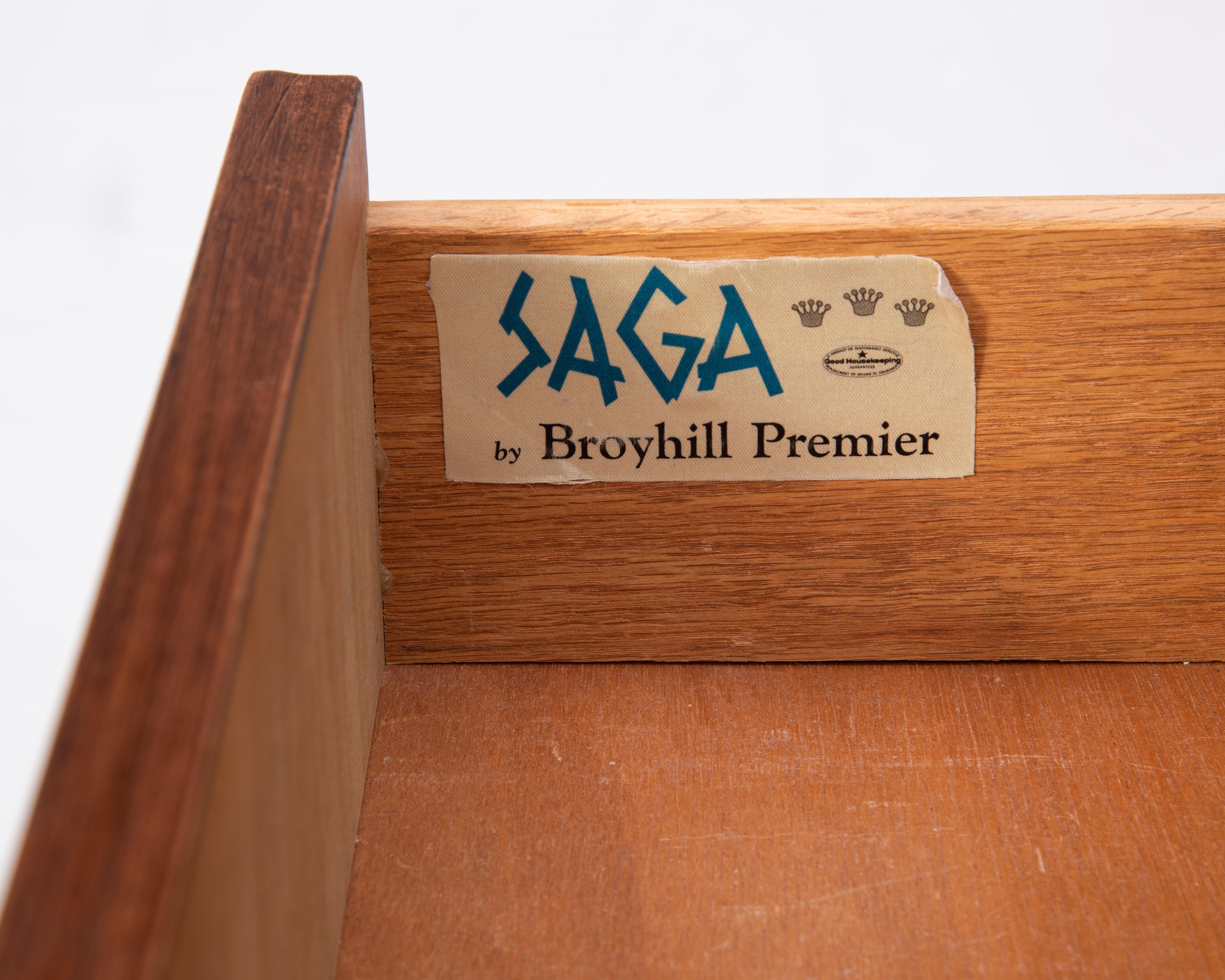 Broyhill Premier Saga Walnut Dresser Starburst Tall Dresser Highboy Mid Century  4