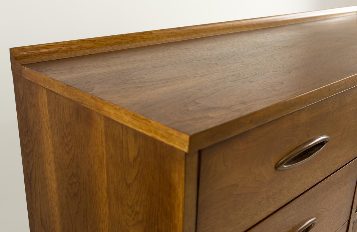 American Broyhill Premier Sculptra Magna Mid Century 8 Drawer Highboy Dresser