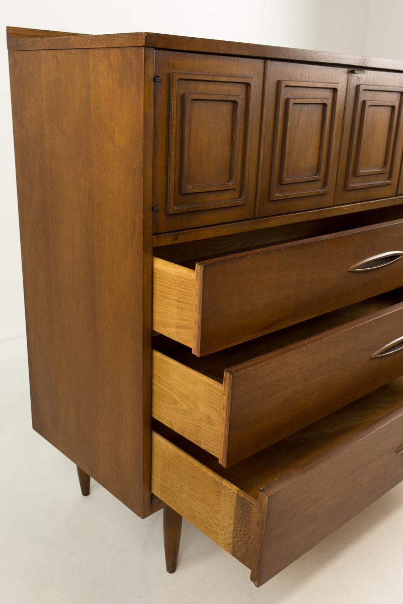 Broyhill Premier Sculptra Mid Century Highboy Dresser 3