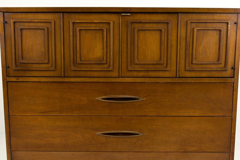 Broyhill Premier Sculptra Mid Century Highboy Dresser at 1stDibs