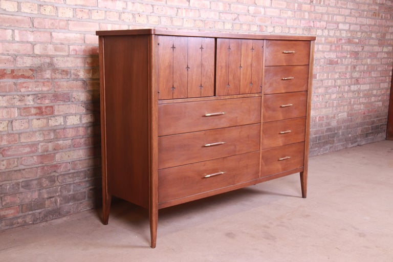 Broyhill Saga MidCentury Modern Walnut Magna Gentleman's Chest, 1962 at 1stDibs