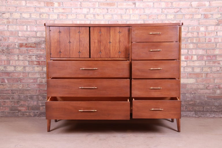 Broyhill Saga MidCentury Modern Walnut Magna Gentleman's Chest, 1962