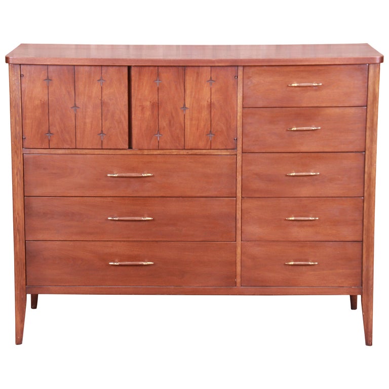 Broyhill Saga MidCentury Modern Walnut Magna Gentleman's Chest, 1962