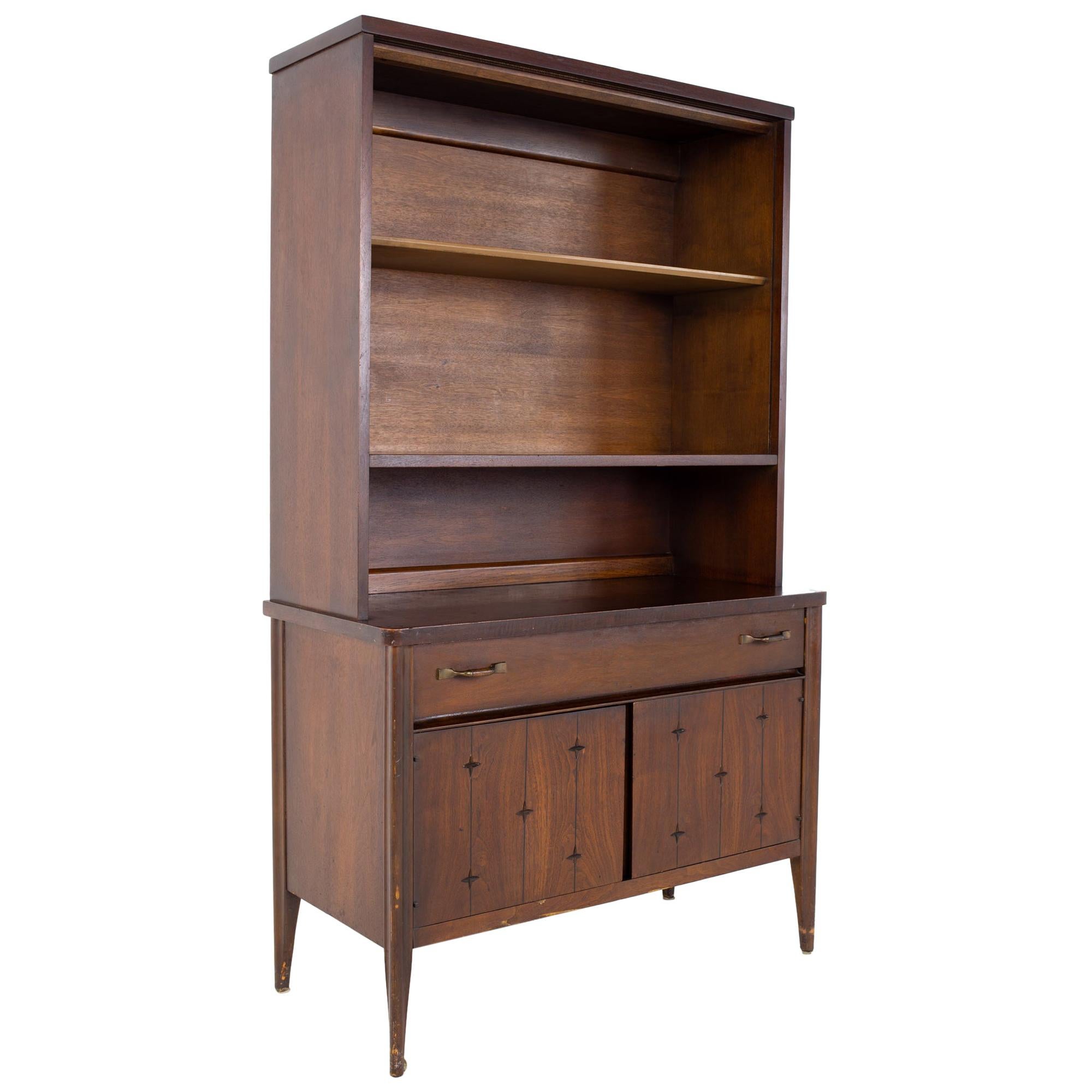 Broyhill Saga Mid Century Walnut China Cabinet