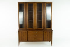 Broyhill Saga Mid Century Walnut Credenza Buffet and Hutch