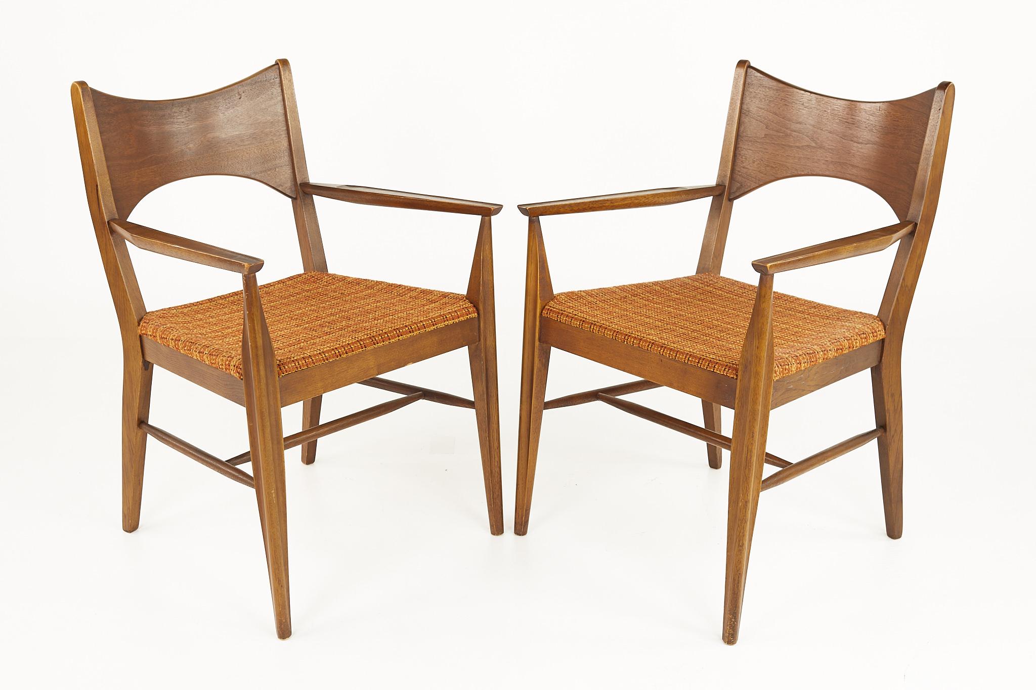 Broyhill Saga Mid Century Walnut Dining Chairs, Set of 6 1