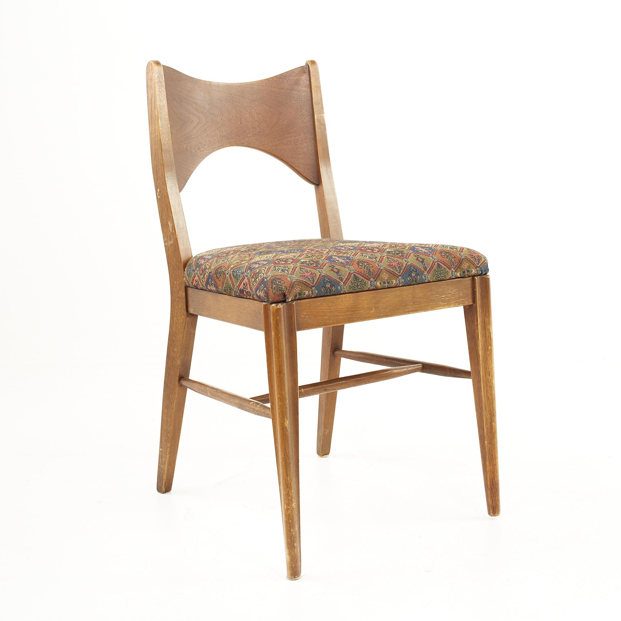 Broyhill Saga Mid-Century Walnut Dining Chairs, Set of 6 4