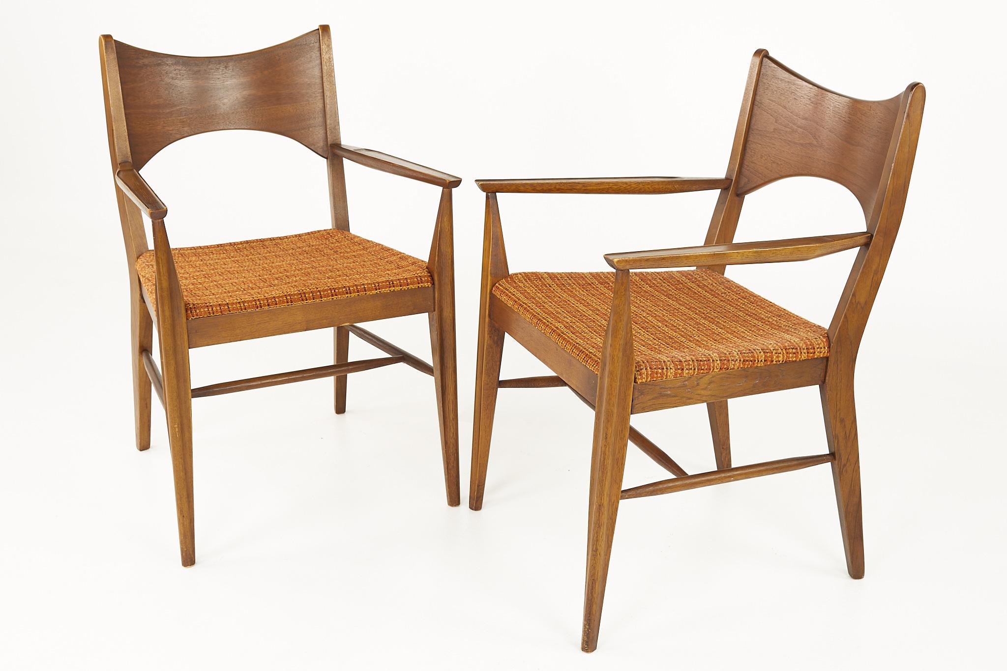 Broyhill Saga Mid Century Walnut Dining Chairs, Set of 6 2