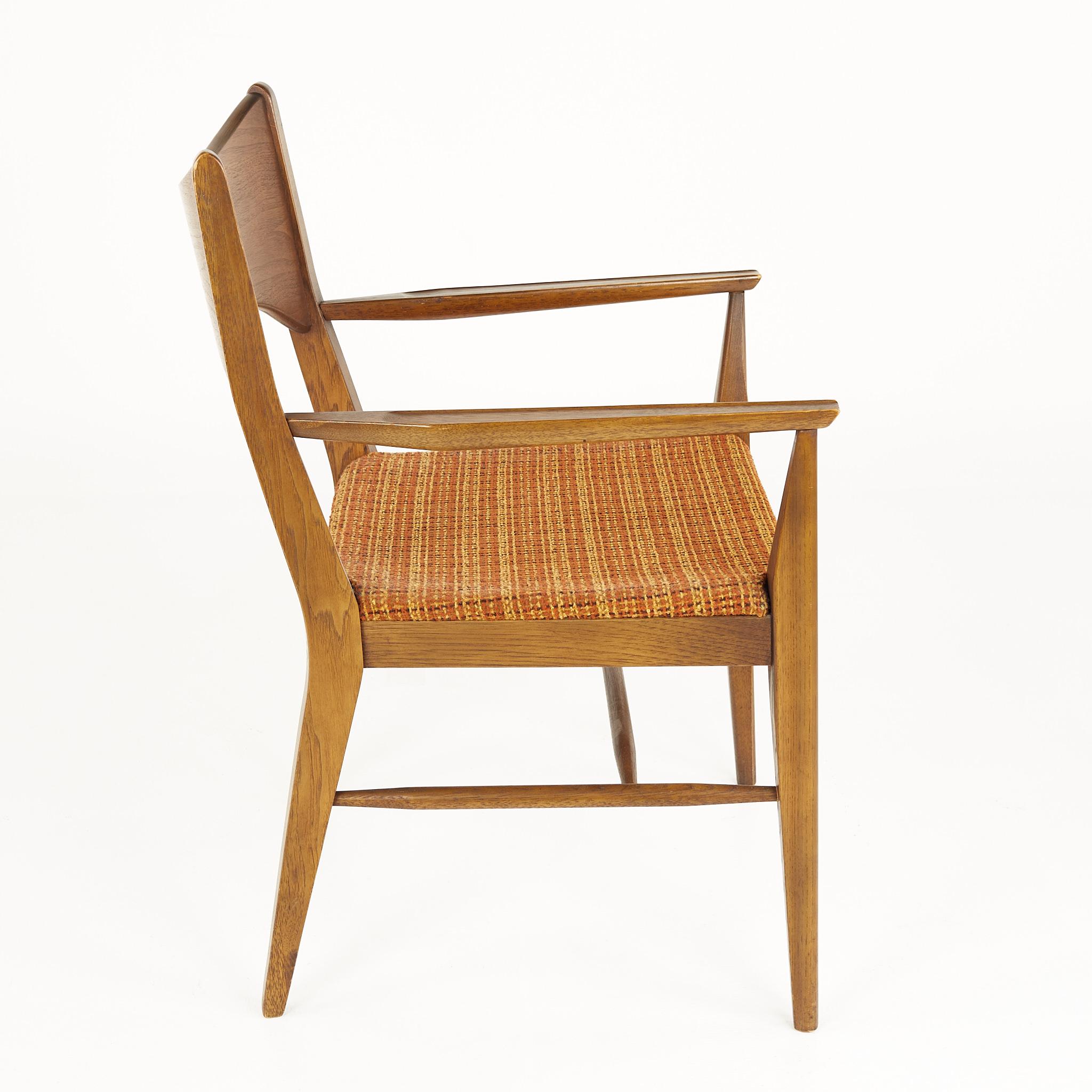 Broyhill Saga Mid Century Walnut Dining Chairs, Set of 6 3