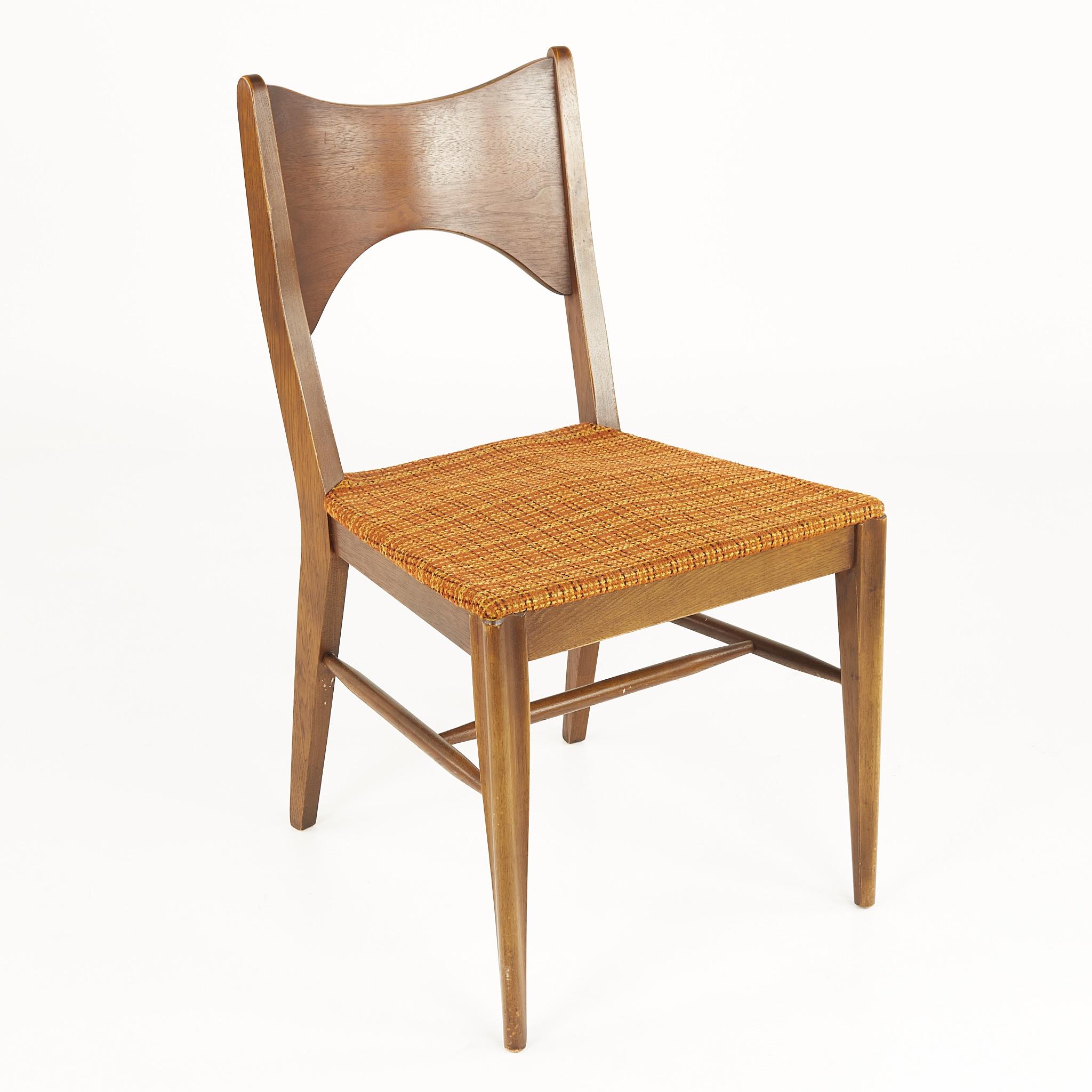 Broyhill Saga Mid Century Walnut Dining Chairs, Set of 6 6