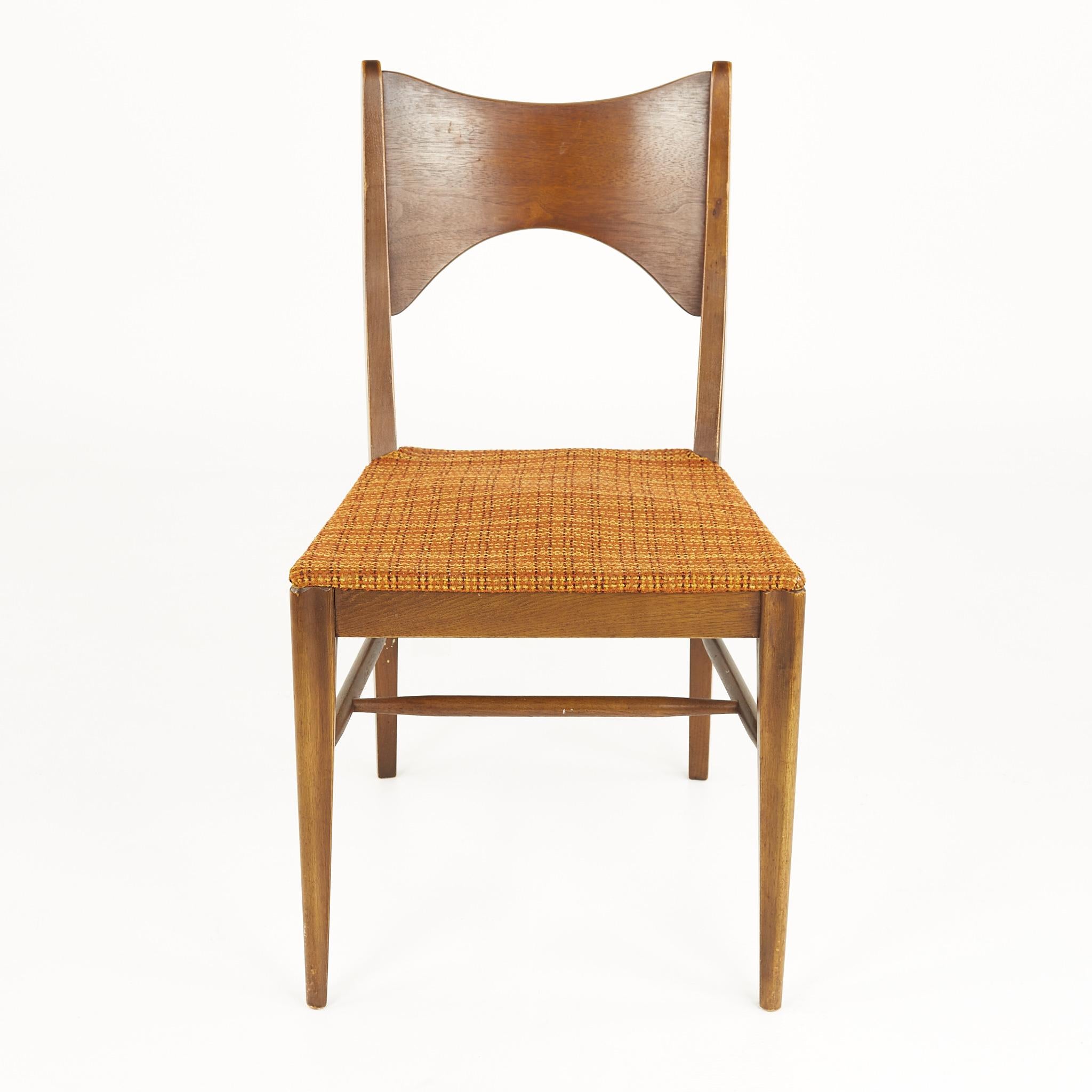 Broyhill Saga Mid Century Walnut Dining Chairs, Set of 6 7