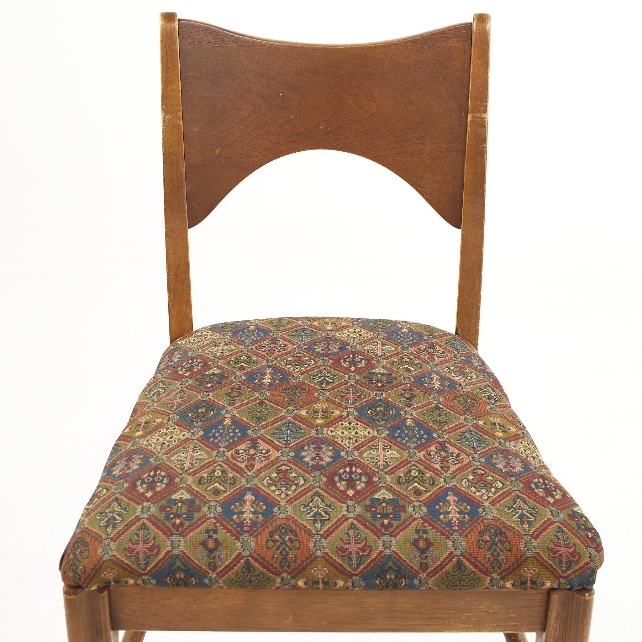 Broyhill Saga Mid-Century Walnut Dining Chairs, Set of 6 10