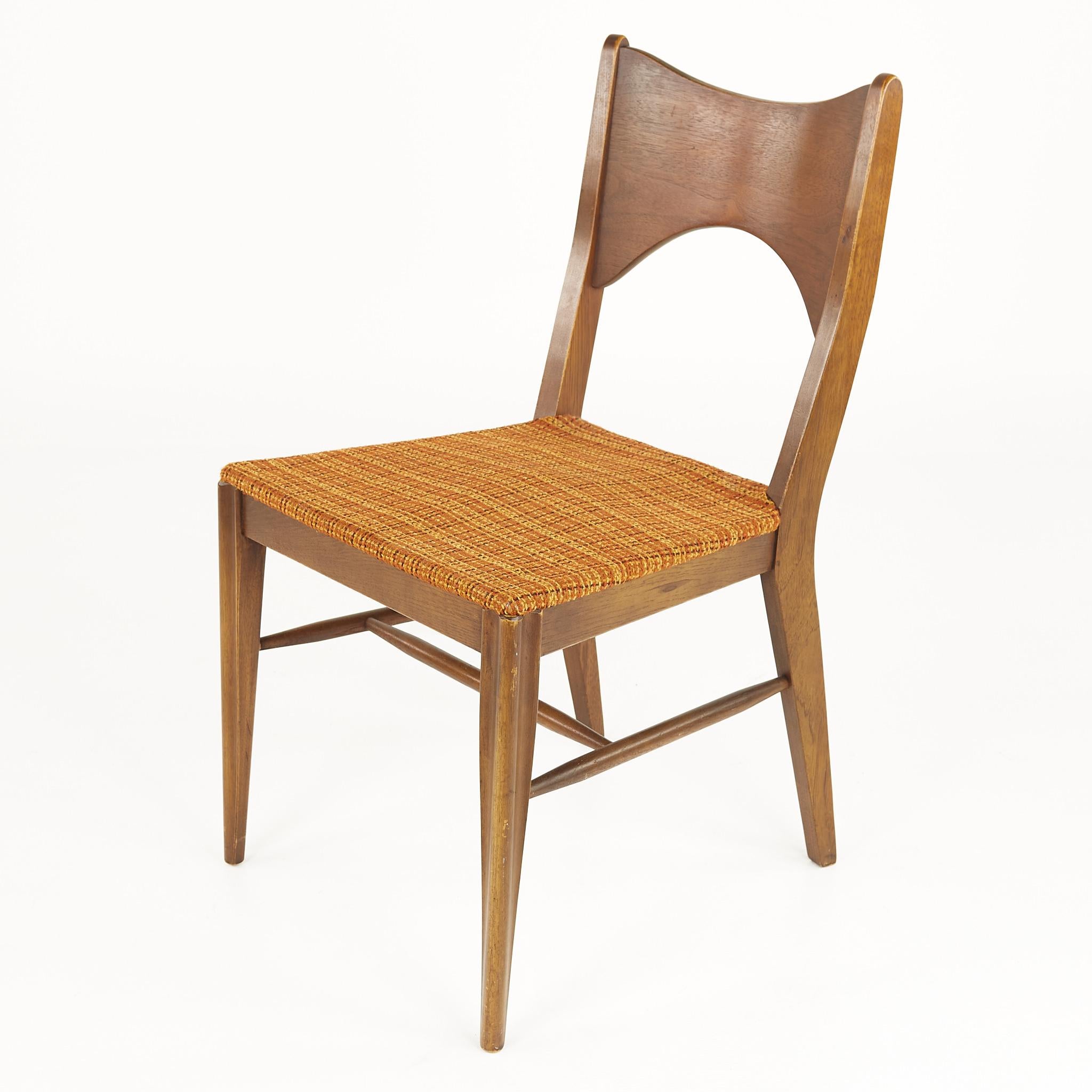 Broyhill Saga Mid Century Walnut Dining Chairs, Set of 6 8