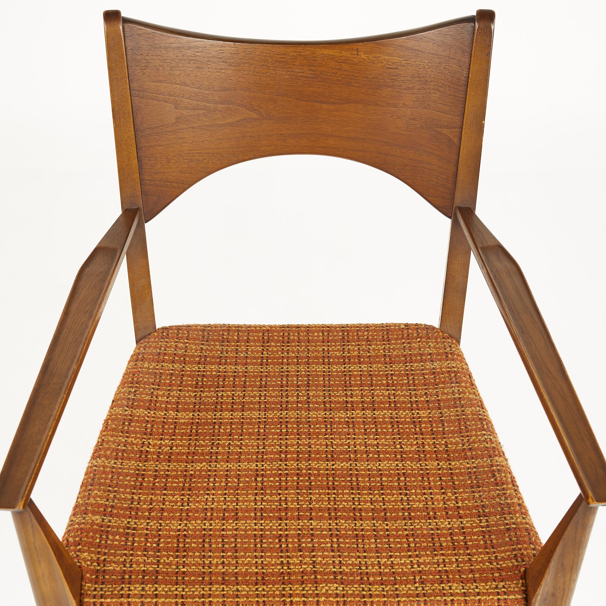 Broyhill Saga Mid Century Walnut Dining Chairs, Set of 6 9