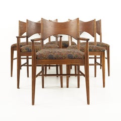 Broyhill Saga Mid-Century Walnut Dining Chairs, Set of 6