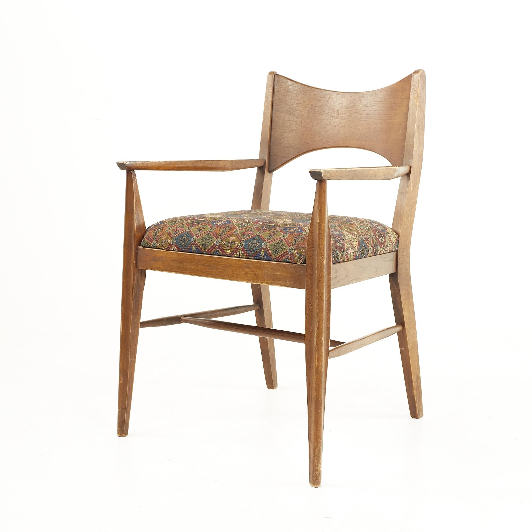 Late 20th Century Broyhill Saga Mid-Century Walnut Dining Chairs, Set of 6