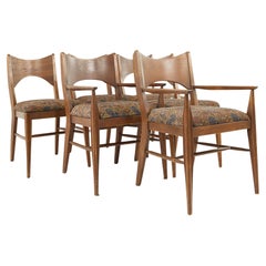 Broyhill Saga Mid-Century Walnut Dining Chairs, Set of 6