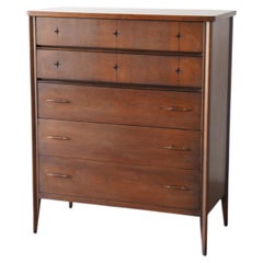 Broyhill Saga Mid-Century Walnut Highboy Dresser