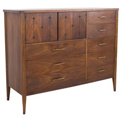 Broyhill Saga Mid Century Walnut Magna Highboy Dresser