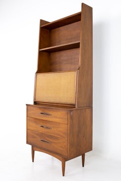 Broyhill Sculptra Brutalist Mid Century Bar Buffet and Hutch