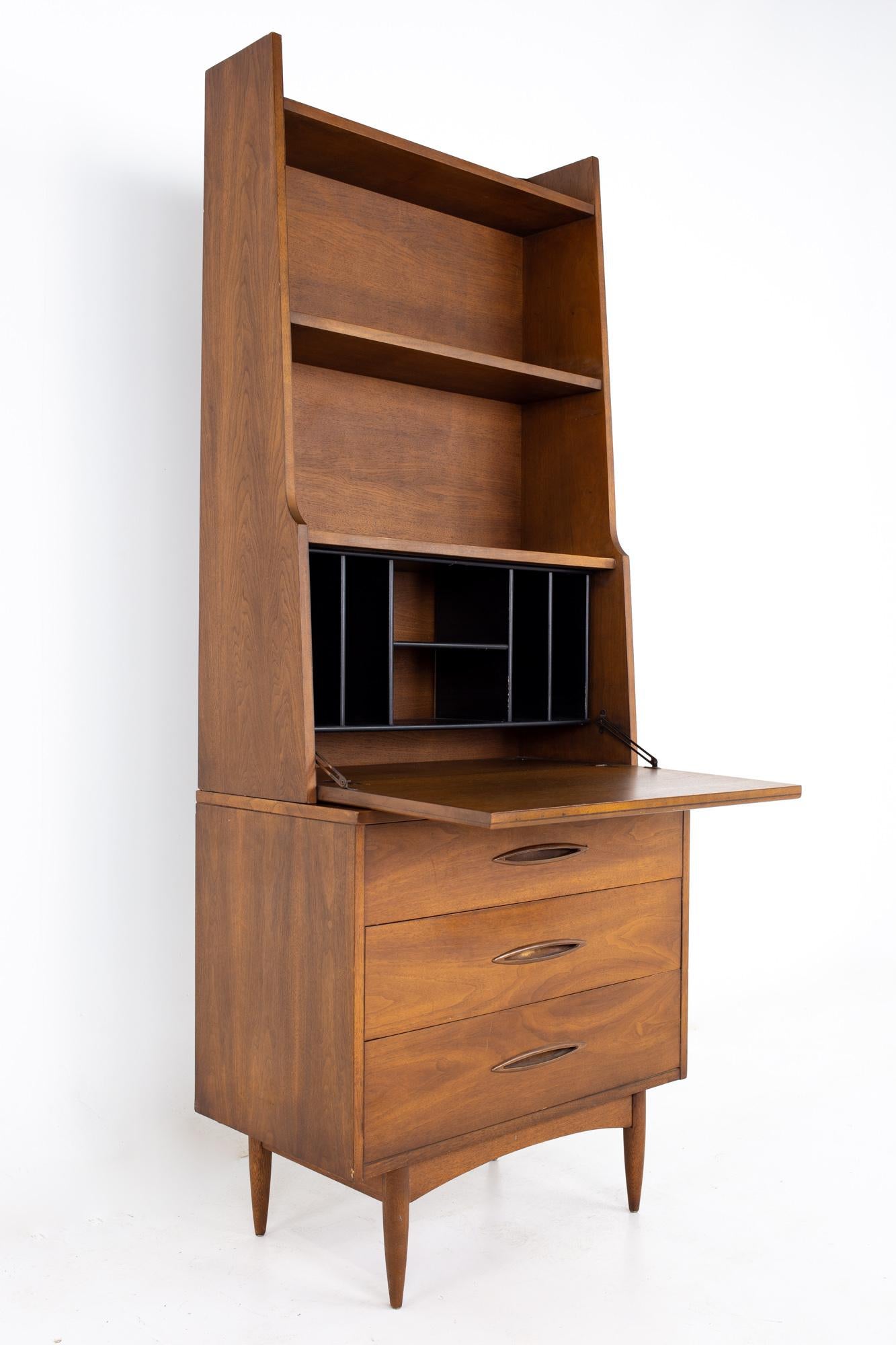 American Broyhill Sculptra Brutalist Mid Century Bar Buffet and Hutch