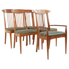 Broyhill Sculptra Brutalist Mid Century Cats Eye Dining Chairs, Set of 5