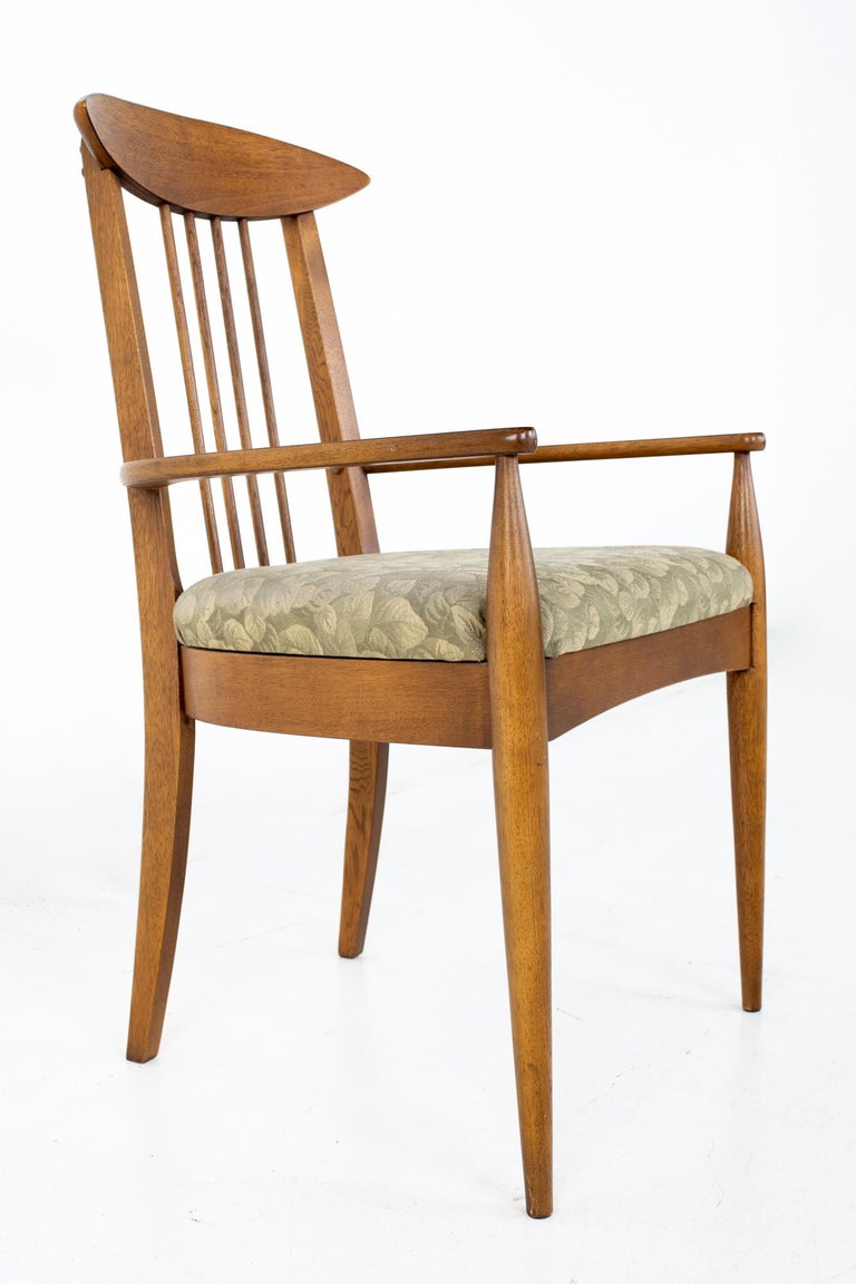 Broyhill Sculptra Brutalist Mid Century Walnut Cat's Eye Dining Chairs, Set of at 1stDibs