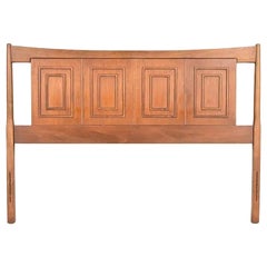 Broyhill Sculptra Mid-Century Modern Walnut Full Size Headboard, 1960s