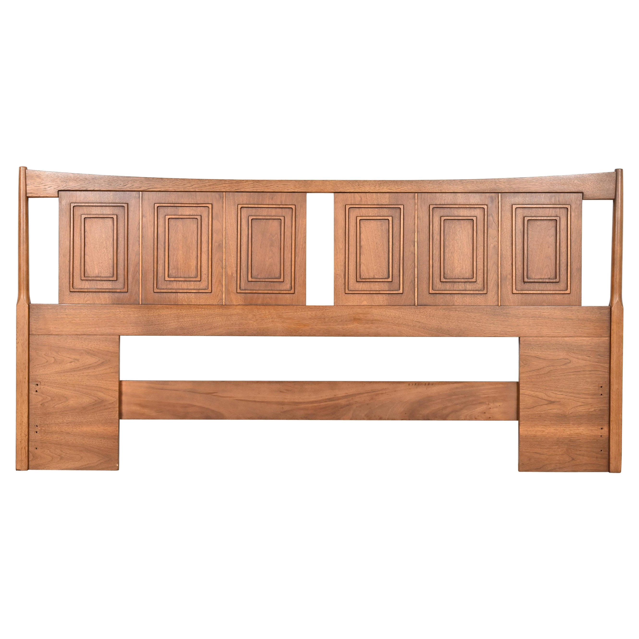 Broyhill Sculptra Mid-Century Modern Walnut King Size Headboard, 1960s
