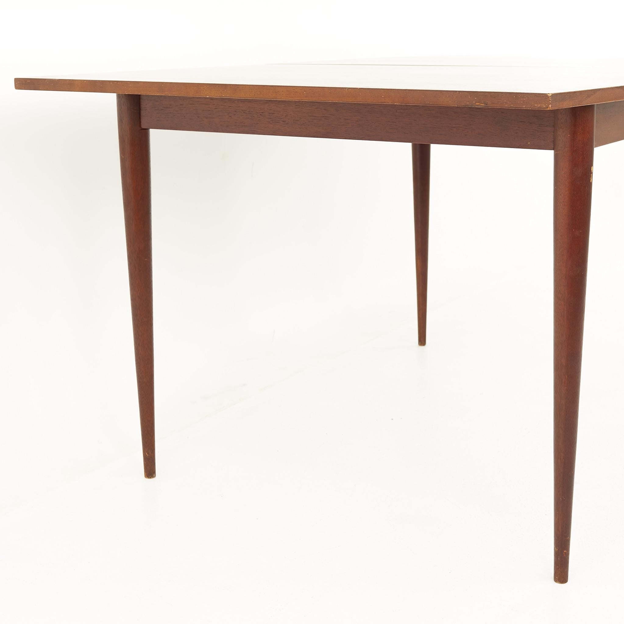 Broyhill Sculptra Mid Century Walnut Dining Table with 3 Leaves 11