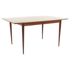 Retro Broyhill Sculptra Mid Century Walnut Dining Table with 3 Leaves