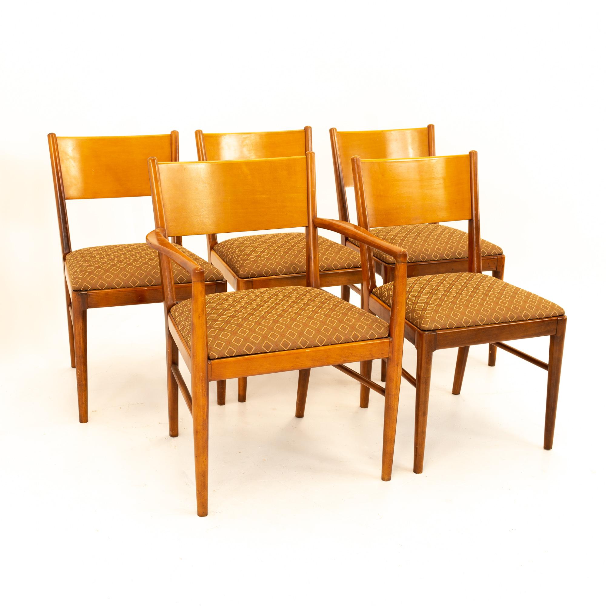 Broyhill Style Mid Century Walnut Dining Chairs, Set of 5 4
