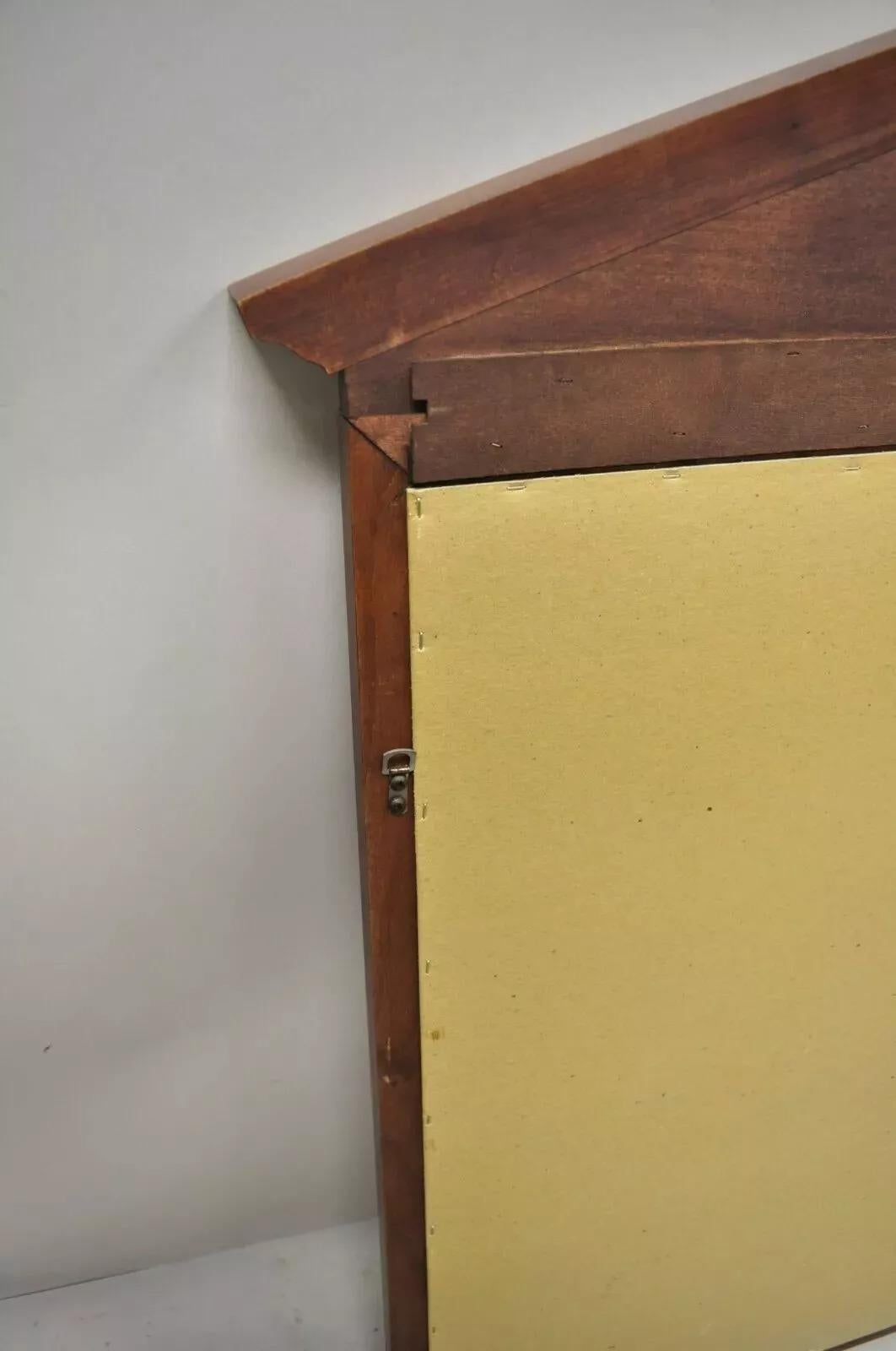 Broyhill USA Federal Style Broken Arch & Finial Cherry Wood Wall Dresser Mirror For Sale 4