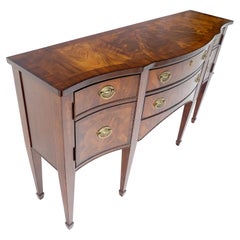 Broyhyll Bow Front Crotch Mahogany Banded Top Sideboard Buffet Console MINT!