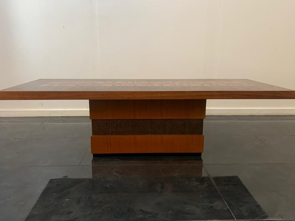 Brualist Coffee Table with Copper Details from Lutz, Germany, 1970s 1