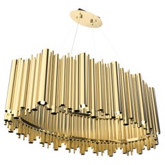 Brubeck Oval in Brass with Gold-Plated Finish