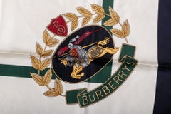 Bruberry White & Blue Crest Silk Scarf